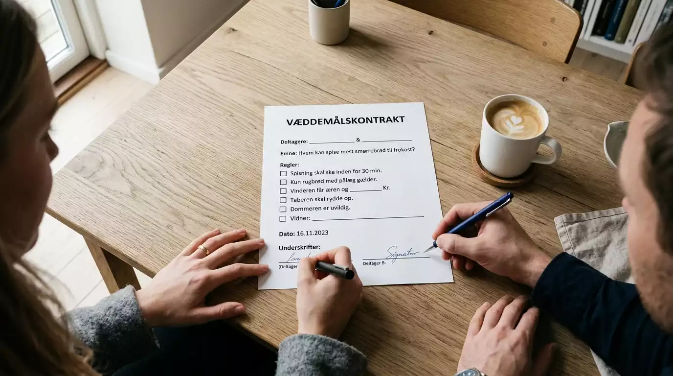 Væddemålskontrakt – gratis skabelon til download | VædKraft